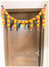 Artificial Fluffy Marigold and Mango Leaves with Bells Door Toran