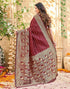 Vasthrlay Womens Weaving Unstitched Red Saree
