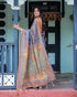 Vasthrlay Handloom Turquoise Paisley Saree