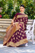 Vasthrlay Banarasi Wine Ethnic Wear