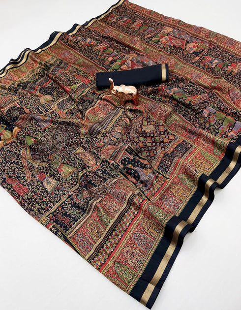 Vasthrlay Kalamkari Darkblue