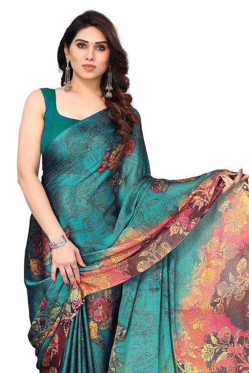 Vasthrlay Fashion Chiffon Dusty Turquoise Ethnic Wear