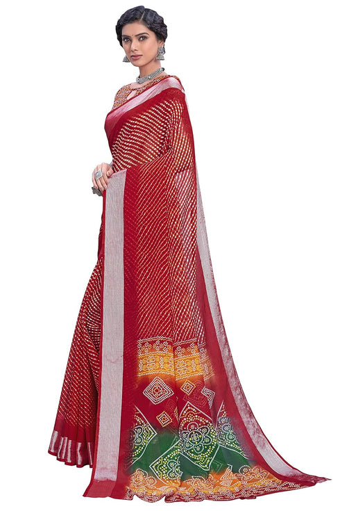 Vasthrlay Bandhani Chiffon Rani Ethnic Wear