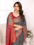 Vasthrlay Bottle Green Kanjivaram Unstitched Saree