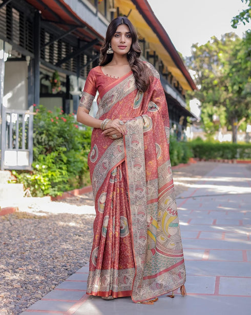 Vasthrlay Handloom Turquoise Traditional Saree