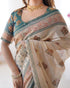 Vasthrlay Handloom Geometric Turquoise Saree