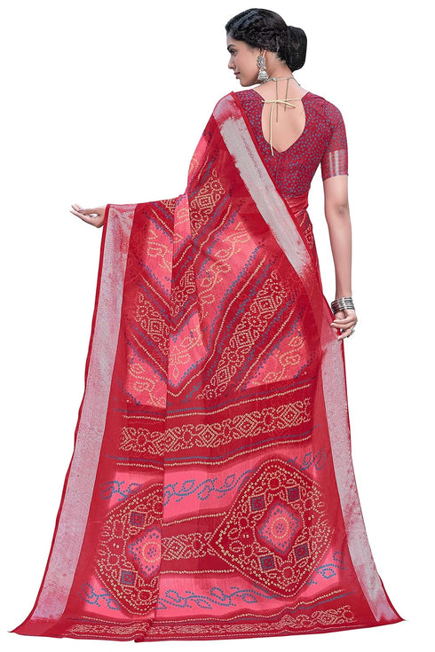 Vasthrlay Bandhani Chiffon Blue Ethnic Wear