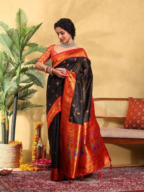 Vasthrlay Banarasi Unstitched Saree