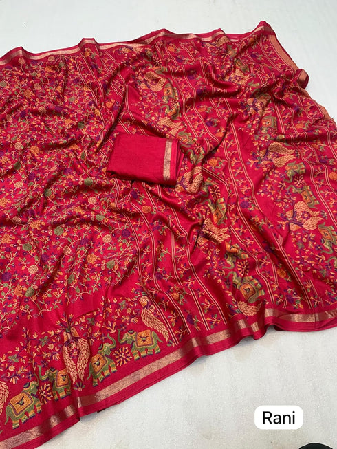 Vasthrlay Kalamkari Digital Piece Navy