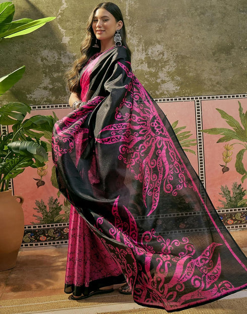 Vasthrlay Womens Printed Unstitched Beige Saree