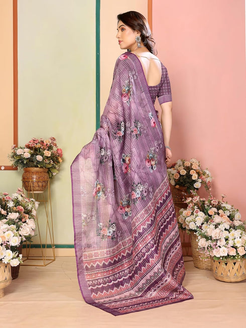 VasthrlayDigital Unstitched Dumbbell Red Free Ethnic Wear