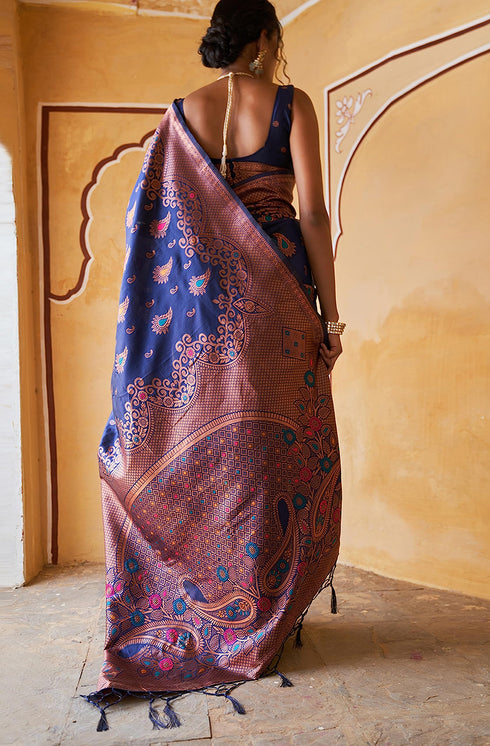 Vasthrlay Banarasi Floral Unstitched Saree