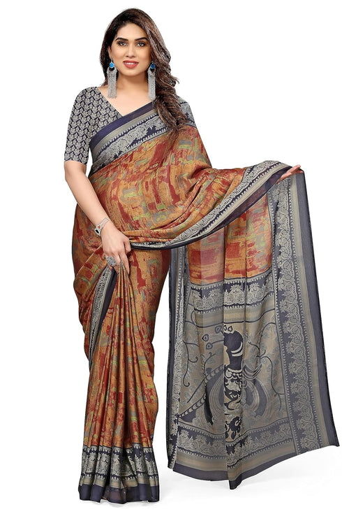 Vasthrlay Fashion Georgette Kalmkari Mehandi Ethnic Wear