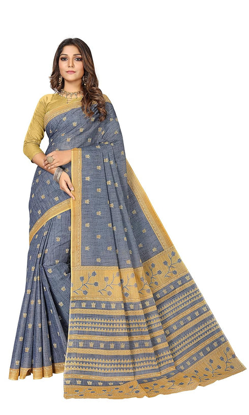 Vasthrlay Cotton Blue Saree