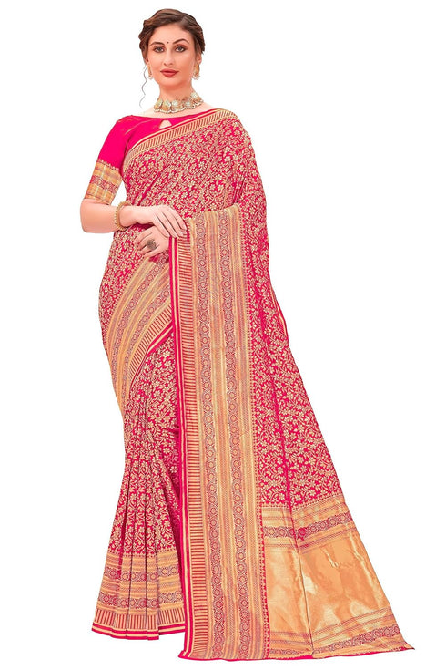 Vasthrlay Banarasi Pink Ethnic Wear