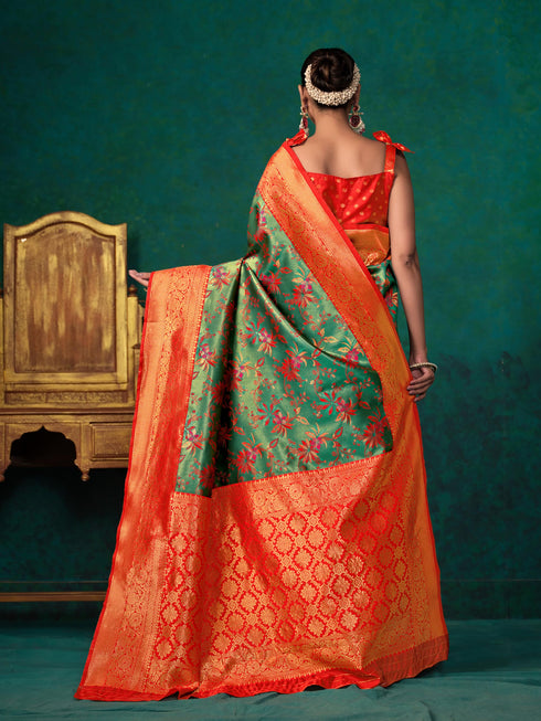 Vasthrlay Banarasi Floral Saree