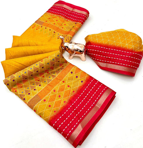 Vasthrlay Gadhwal Weaving Contrast
