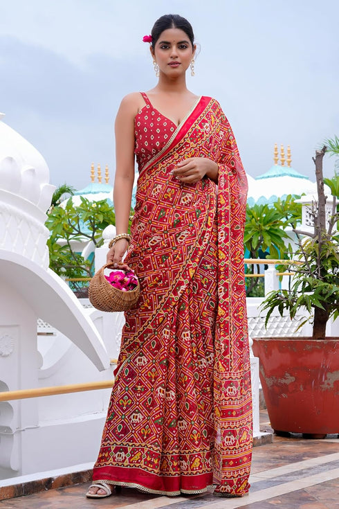 Vasthrlay Fashion Chiffon Printed Ethnic Wear