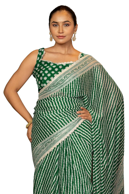 Vasthrlay Fashion Georgette Leheriya Turquoise Ethnic Wear