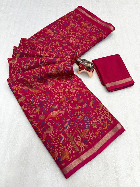 Vasthrlay Tussar Print Saree