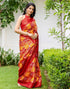 Vasthrlay Chanderi Bandhani Unstitched Red Saree