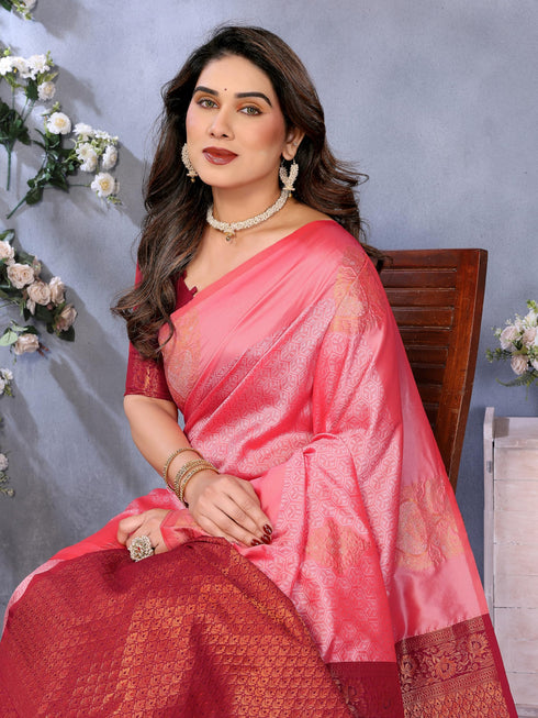 Vasthrlay Banarasi Unstitched Saree