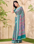 Vasthrlay Georgette Printed Unstitched Red Saree