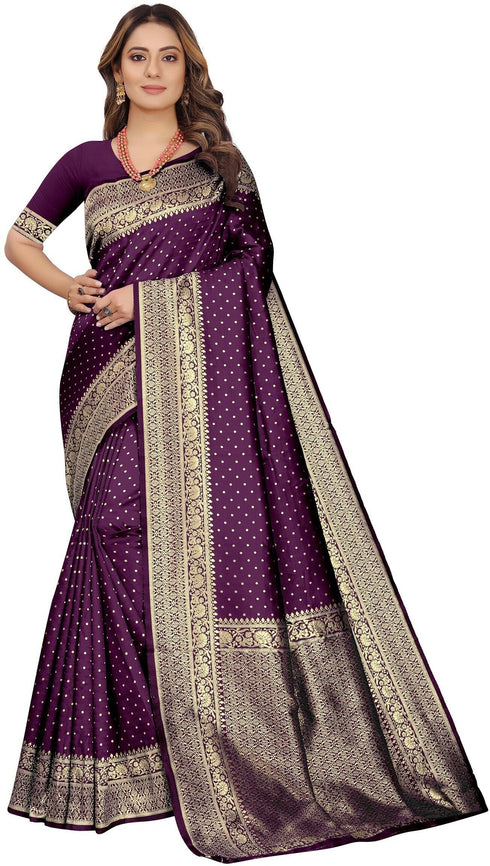 Vasthrlay Purple Kanjivaram Saree