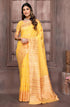 Vasthrlay Yellow Cotton Saree