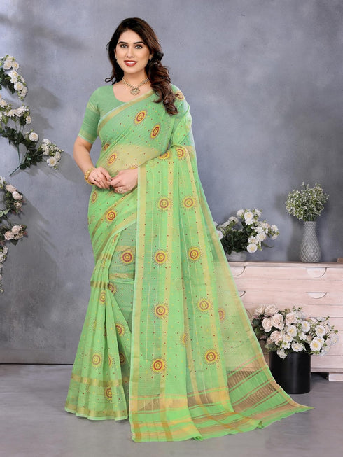 VasthrlayManipuri Unstitched Shagun Yellow Free Ethnic Wear