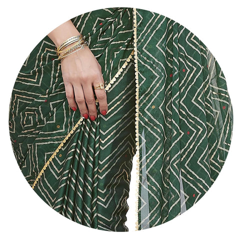 Vasthrlay Fashion Chiffon Chevron Printed Ethnic Wear