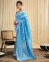 Vasthrlay Womens Banarasi Jacquard Sky Blue Saree