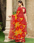 Vasthrlay Chiffon Bandhani Unstitched Green Saree