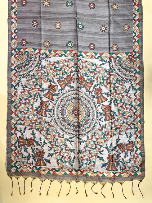 Vasthrlay Kalamkari Beautiful Darkgrey