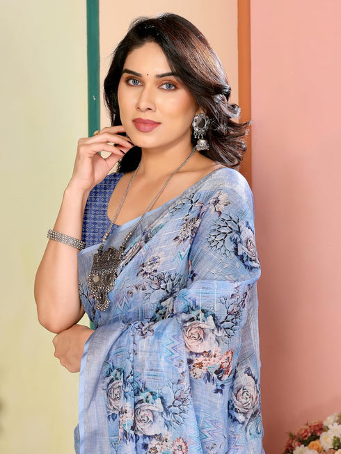 VasthrlayDigital Printed Unstitched Brown Free Ethnic Wear