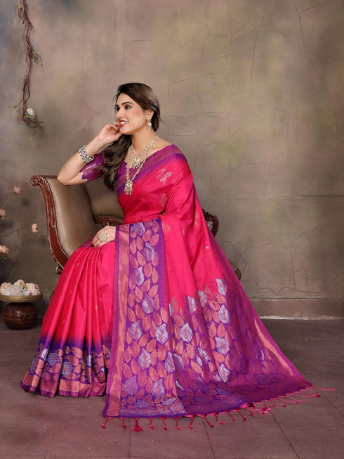 Vasthrlay Kanjivaram Saree Banarasi Blouse Wedding