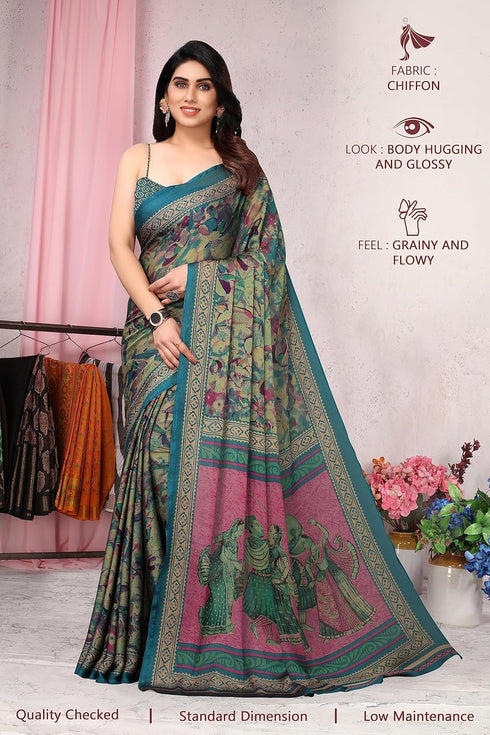 Vasthrlay Fashion Chiffon Printed Ethnic Wear