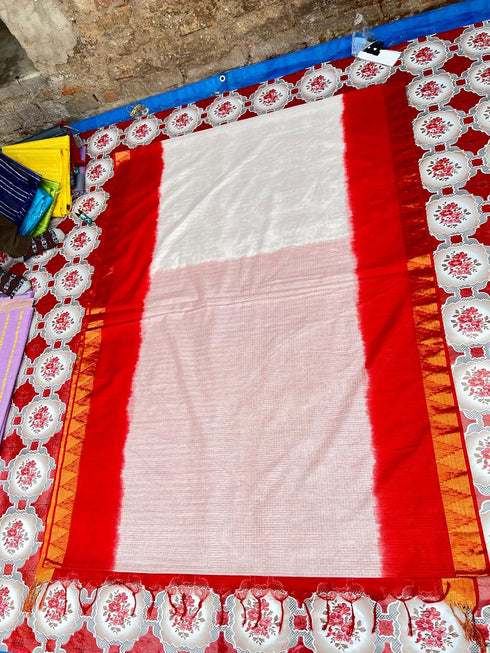 Vasthrlay Nr Handloom Bhagalpuri Running Green Orange