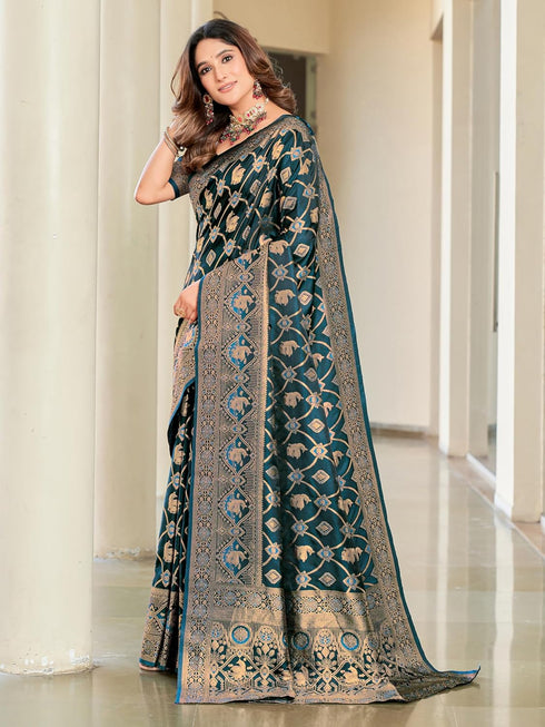Vasthrlay Kanjivaram Satin Orange Ethnic Wear