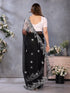 Vasthrlay Blue Embroidery Unstitched Saree