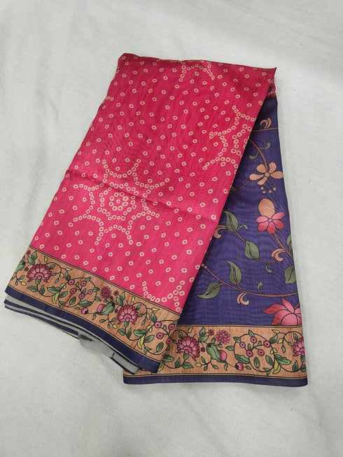 Vasthrlay Tussar Bandhani Kalmkari