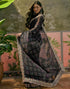 Vasthrlay Scalloped Embroidery Unstitched Lime Green Saree