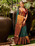 Vasthrlay Bottle Green Saree