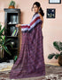 Vasthrlay Printed Chanderi Unstitched Teal Saree