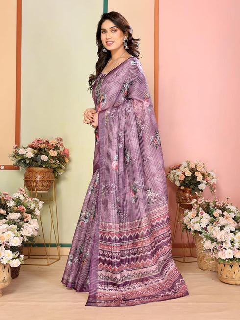 Vasthrlay Digital Unstitched Dumbbell Red Free Ethnic Wear