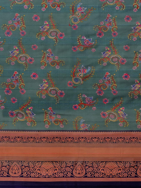 Vasthrlay Georgette Light Turquoise Saree