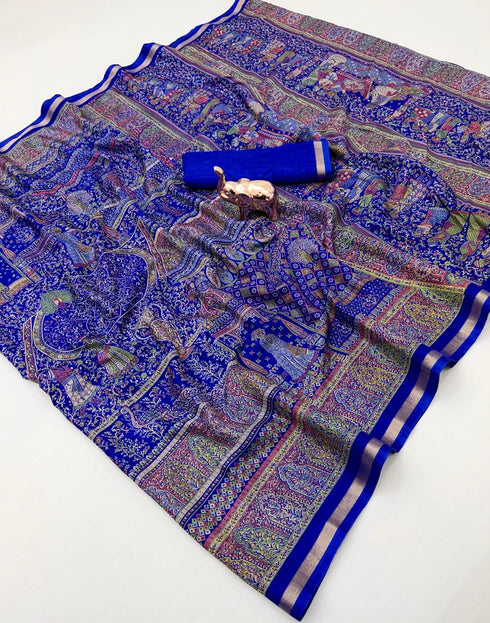Vasthrlay Kalamkari Darkblue