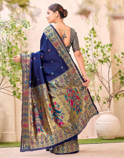 Vasthrlay Weaving Paithani Unstitched Pink Saree