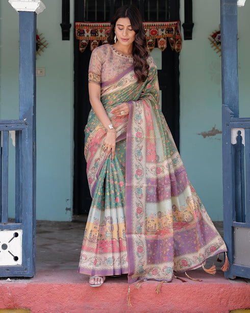 Vasthrlay Handloom Traditional Paisley Saree