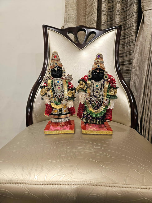 Breeze Handicrafts Marapachi Bommai Couple Pair with Dress